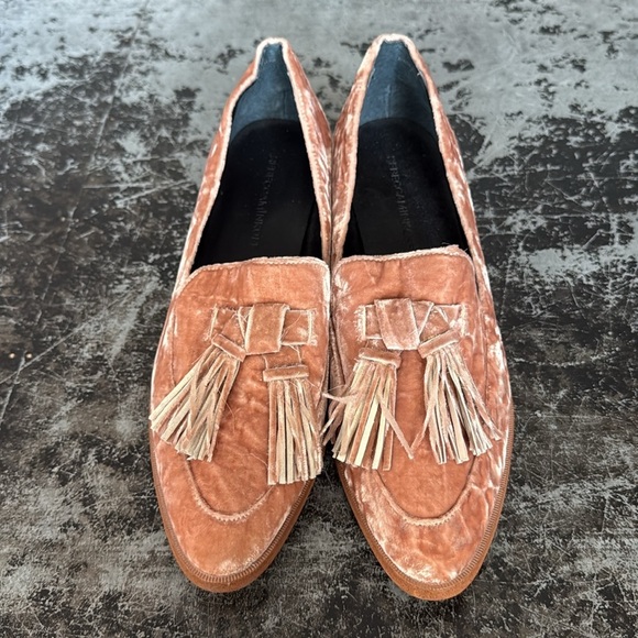 Rebecca Minkoff Blush Edie Velvet Tassel Loafers Size 8.5 - Picture 5 of 7